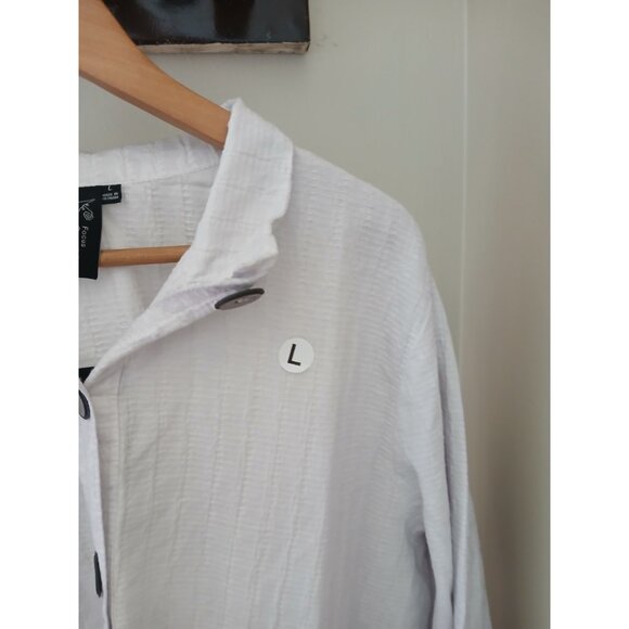 New Focus Casual Life Waffle Textured Jacket Size Large Purple Lagenlook Artsy - Picture 3 of 9